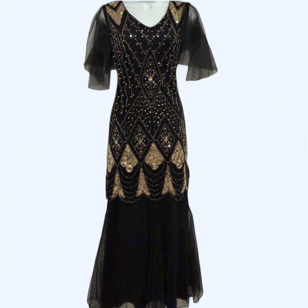 Black and gold beaded mermaid